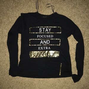 Fitted black logo sweater worn once